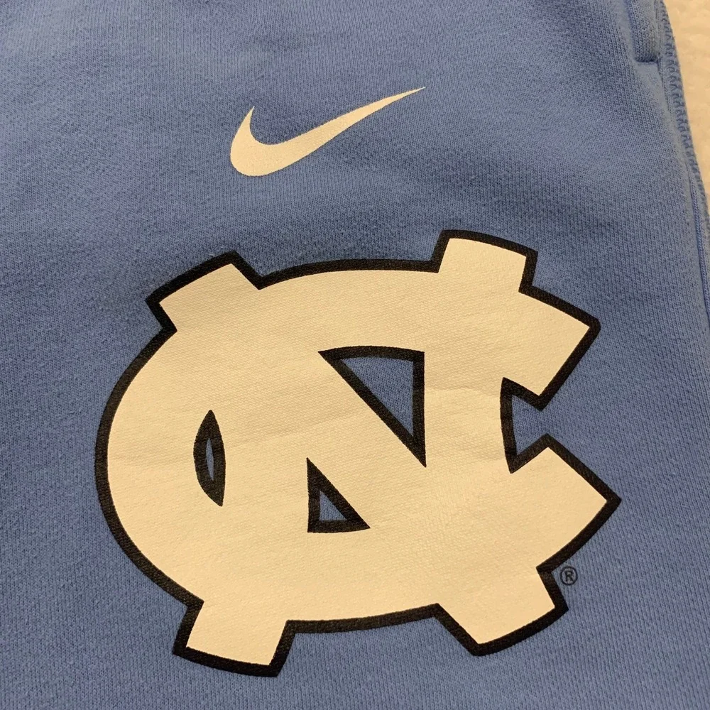 Nike UNC Tar Heels Sweatpants Mens M 33x30 Carolina Fleece Open Hem Logo Blue